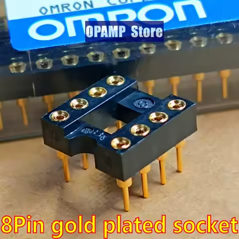 0MRON 8-pin IC socket with high-quality gold-plated PDIP8, DIP8, CDIP8 package, integrated circuit, 