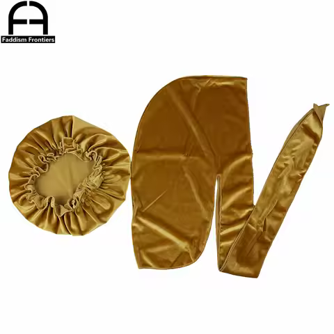 Unisex Men Velvet Durag Match Velvet Bonnet for Women Bandanas for Men Turban Hat Long Tail Do Durag