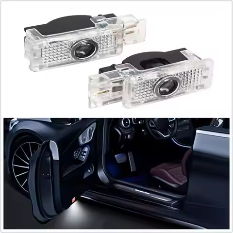 2PCS LED Car Door Ghost Shadow Welcome Light Bulbs Accessories For Mercedes Benz W203 W240 W209 R199