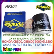 PUTOLINE HF204 OIL FILTER FOR HONDA CB500, CBR1000, GOLD WING, KAWASAKI Z250 Z800 ER6N ZX-10R, YAMAH