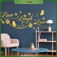 3D Acrylic Mirror Wall Decor Stickers Live Laugh Love Letter Quotes Wall Stickers Removable Family Wall Decals Motivational Family Mirror Stickers for Office Dorm Home Mirror Wall