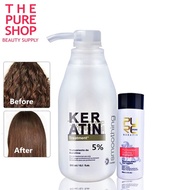 2Pcs/Set PURC 5% Brazilian Keratin Hair Straightening Treatment 300ml + Purifying Shampoo 100ml Make
