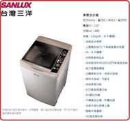 SANLUX三洋12Kg 媽媽樂 金牌省水節能 強化玻璃上蓋 不鏽鋼單槽洗衣機 SW-12AS6A台灣製造 內外不鏽筒