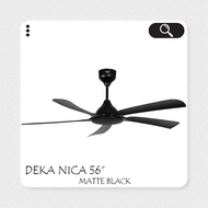 FIERO NICA 56" Remote Control Darkwood Pine Wood Matte Black Matte White Kipas Siling