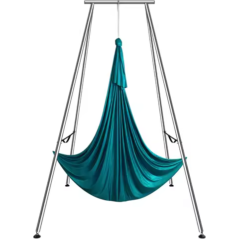 SucceBuy Aerial Yoga Frame&Hammock 9.67FT Professional Yoga Swing Stand with 6.6 Yards Aerial Silks 