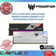 Predator VESTA II RGB DDR5 64GB / 32GB (2x16GB) 6800MHZ 6600MHZ 6000MHZ acer Performance Desktop RAM