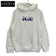 Sacai x KAWS 2021 Model 21-0286S 白色植絨印花連帽衫 1 號 [二手]