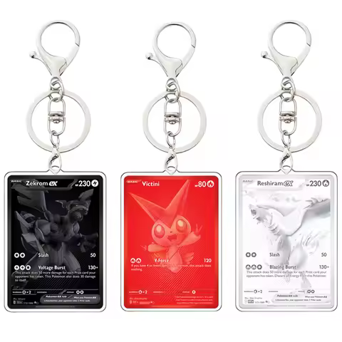 Pokemon PTCG Acrylic Keychain English Version Sv11B W Sar Bwr Reshiram Zekrom Victini N Acrylic Card