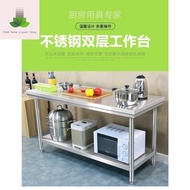 ∏304 thickened stainless steel workbench kitchen restaurant special operating table cutting table operating table bakin