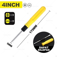 Obeng Pendek 2 In 1 / Obeng Bolak Balik Cebol / Plus Minus Magnet 2 In 1 6.3*35mm Mini Screwdriver S