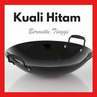 20cm-50cm Black Enamel Wok 8 inci- 20inci Kuali Hitam Tebal Kuali Besi Tak Melekat Duoble Handle Get