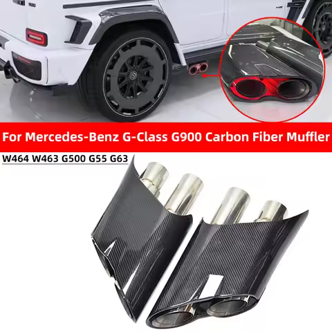 2pcs/Lot for Mercedes G-Class W464 G500 G63 exhaust upgrade G900 rocket style carbon fiber exhaust t