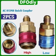 DFOdiy R134a Car Adapter 2 Pcs Auto Aircond Freon R134a Refrigerant Quick Coupler Connector Fitting 