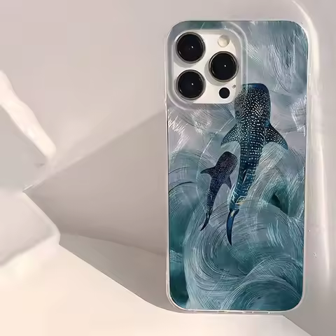 Ocean Shark Whale Design Phone Case For iPhone 11 12 13 14 15 16 Pro Max 7 8 Plus X Xs Max XR SE2 16