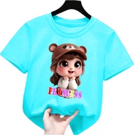 atasan kaos anak perempuan gambar princes girl lengan pendek Tshirt kids 1-12tahun k.157
