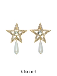 KLOSET Star Earrings (PF22-ACC004) ต่างหูดาว ห้อยมุข
