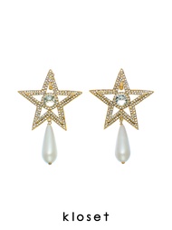 KLOSET Star Earrings (PF22-ACC004) ต่างหูดาว ห้อยมุข