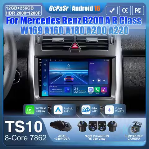 Android 16 For Mercedes Benz B200 A B Class W169 A160 A180 A200 A220 2009 - 2012 Player Auto Radio M