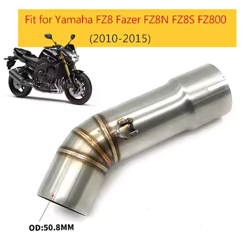 Motorcycle Exhaust Escape Moto Modify Muffler 51mm Middle Tube Link Pipe Slip On For Yamaha FZ8 Faze