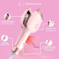 UNGU Aiueo Kitty 909 Hair Straightener - Korean Wave Egg Roll Hair Straightener Pink - Curly Waver S