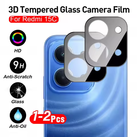1-2Pcs 3D Curved Camera Protector For Redmi 15C 4G 5G Camera Glass Xiaomi Redmi15C Redmy 15 C C15 HD