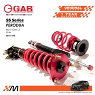 Perodua Myvi Gen 3 2018+ - GAB SS Series Fully Adjustable Suspension / Coilover