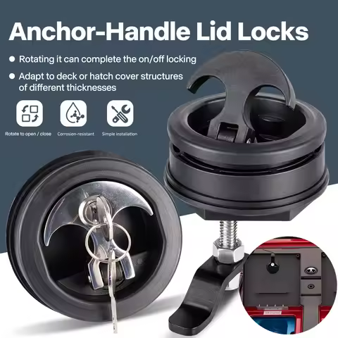316 Stainless Steel Anchor Handle Lid Lock, 360° Rotation Twist Lock for Marine Deck Hatch.Yacht Acc