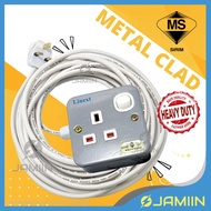 [3M/ 5M /10M] 1WAY x 13amp Metal Clad Heavy Duty Trailing Socket Portable Socket Extension Metal Soc