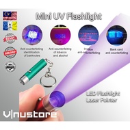 Mini UV Flashlight | Fake Money Detector Scanner Verifier | Stainless Steel 395mm UV Light