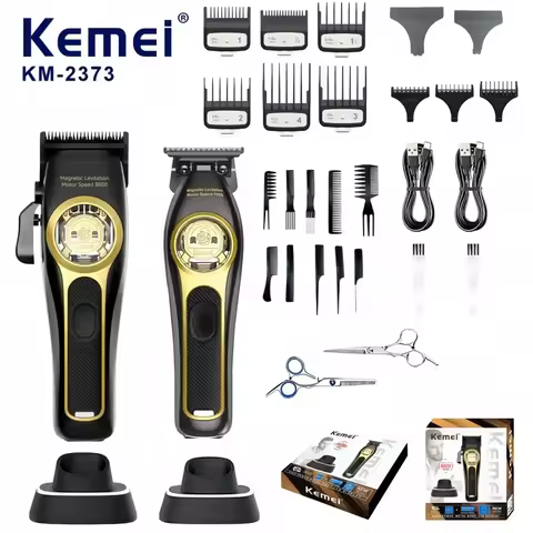 Kemei KM-2268 KM-2373 Professional Barber Electric Hair Clipper, UV Coated Body, USB Charging, Salon