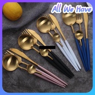 (FINE DINING ATMOSPHERE) 4pcs Nordic 4in1 304 Stainless Steel Cutlery Set Fork Spoon Knife Teaspoon 