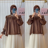 ASKA.ID - JEFIRA POLKADOT BLOUSE MUSLIMAH WOMEN'S TOP DOT RUFFLE PREMIUM COLLECTION