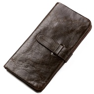7svf Genuine leather wallet, men's soft leather coin wallet, long women's wallet, fashionable retro high capacity zipper, men's wallet 003BMen Wallets