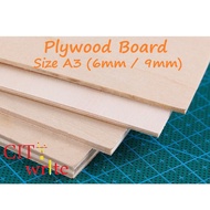 <Plywood Board> Size A3 6mm / 9mm  DIY art craft architectural modelling material