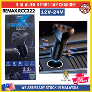 REMAX RCC322 ALIEN 3.1A 3 Port USB Car Charger 12V-24V for Van Car SUV