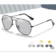 Ready-to-use photochromic lens aviator minus glasses