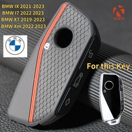 For BMW Ix I4 X7 Xm 2 3 4 5 Series X3 X5 2019 2023 3 Button Silicone Remote Key Fob Keychain Ring Sh