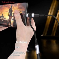 (Takashitree) 1Pcs Weave 12CM PD Cable Ja Universal Portable 2 IN 1 USB C Headphone Adapter 10W Dong
