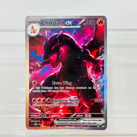 Charizard ex English Version DIY Holographic Texture Card Collectible Grade Premium Anime Collection