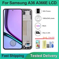 For Samsung A36 5G AMOLED LCD Display Touch Screen Digitizer with Frame Compatible with SM-A366E SM-