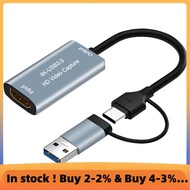 Video Capture Card USB3.0 Video Capture Card 4K -Compatible to USB Type C for Gaming Live Streaming
