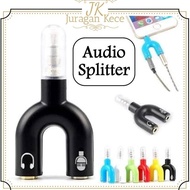 Audio Splitter U Shape Adapter 3.5mm 2in1 Mic Stereo Jack HP Laptop PC