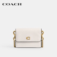 COACH กระเป๋าใส่บัตรผู้หญิงรุ่น Essential Half Flap Card Case สีขาว CR538 B4/HA