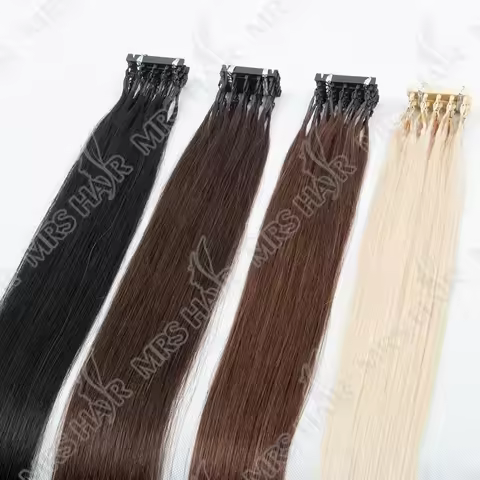 MRS HAIR 6D Hair Extensions Human Hair Non-Remy 6D2 Hair Extensions Micro Tiny Invisiable Metal Tips