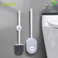 ECOCO Toilet Brush Wall Mounted Bathroom Scrubber Silicone Narrow Head Deep Into The Bowl With Stick