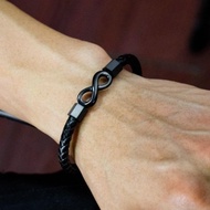 Men Unlimited Symbol 8-Character Leather Bracelet Fashion Simple Trendy