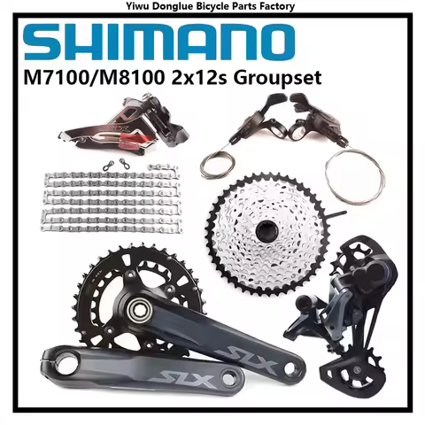 Shimano SLX M7100 XT M8100 2x12s Groupset FC+CS+CN+FD+SL+M7120/M8120 RD For MTB Mountain Bicycle Bik