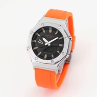 GA-2100 AP ORANGE STEEL BEZEL RUBBER STRAP PREMIUM CORY 1.1