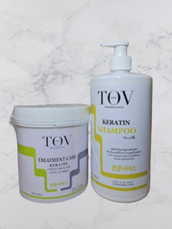 TOV Shampoo &amp; Treatment Keratin แชมพูและทรีทเมนท์เคราตินเพื่อผมเงางามเปล่งประกาย ขวดใหญ่ คุ้มค่า มาพร้อมกลิ่นหอม