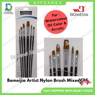 Bomeijia Artist Nylon Brush Mixed 6'S Berus Lukisan UAB-666-K